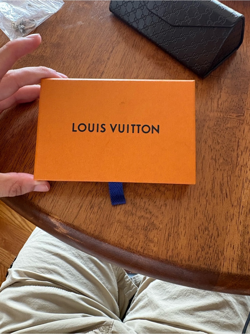 Louis Vuitton Orange Box with Blue Pull Ribbon for wallet